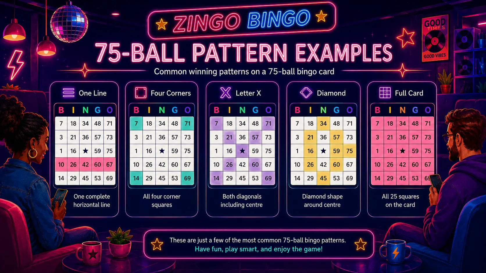 75 Ball Bingo Pattern Examples