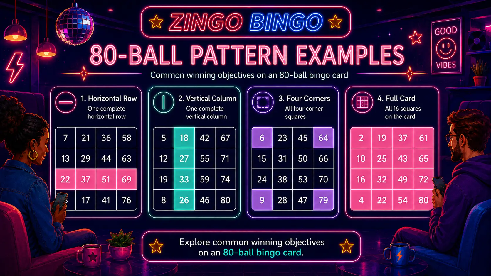 80 Ball Bingo Card Patterns