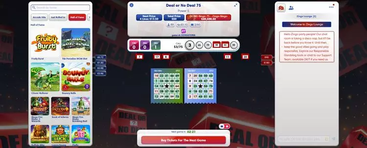 Deal or No Deal 75 Bingo Room Gameplay