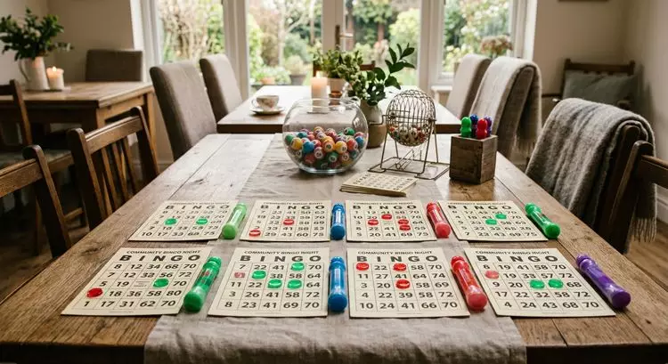 Home-bingo-setup-with-cards-and-numbered-balls