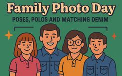 Family Photo Day: Poses, Polos and Matching Denim