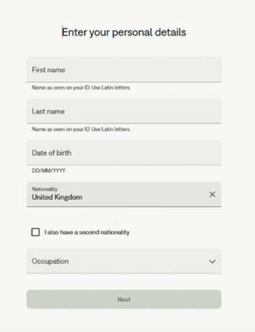 Enter your personal details